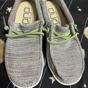 Hey Dude Kids Sneakers in Gray with Lime Laces
